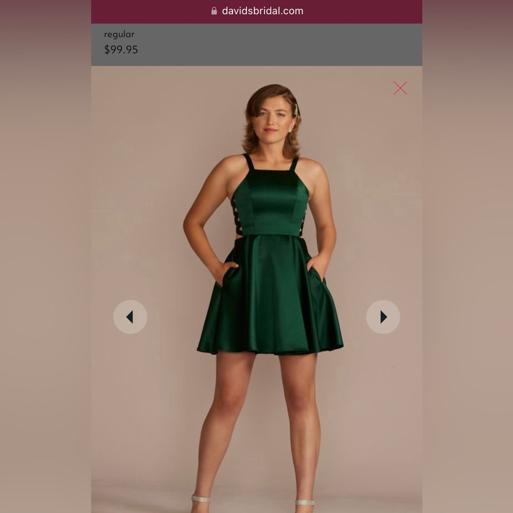 NWT, juniors emerald green formal dress, size 0